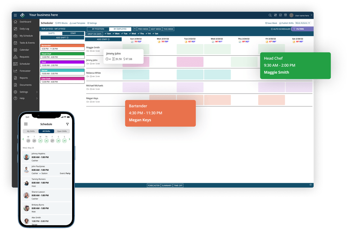Image of ShiftForce scheduler on web and mobile Image of ShiftForce scheduler on web and mobile