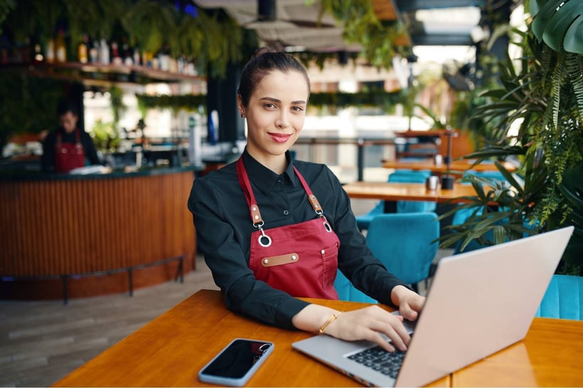 Waitress Making a Shift Note Waitress Making a Shift Note