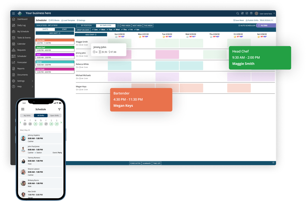 Image of ShiftForce scheduler on web and mobile Image of ShiftForce scheduler on web and mobile